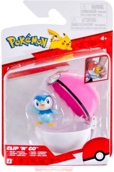 Piplup Clip 'N' Go med Love Ball – sæt i emballage