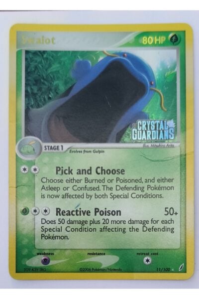 Swalot 11/100 Rare Holo fra Crystal Guardians, illustreret af Mitsuhiro Arita