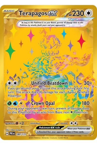 Terapagos ex 180/131 Hyper Rare fra Prismatic Evolutions