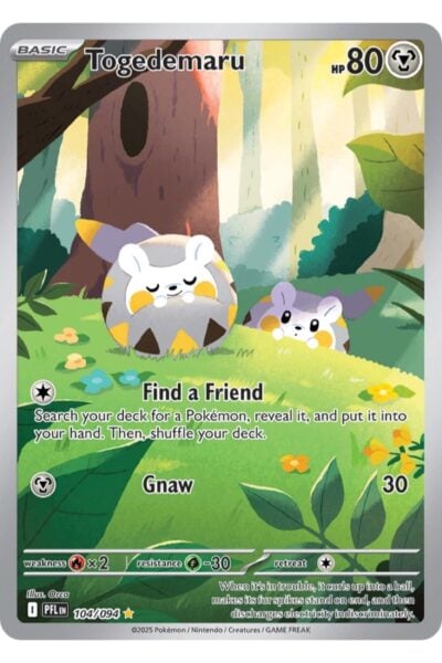 Togedemaru 104/94 Illustration Rare fra Phantasmal Flames, illustreret af Orca