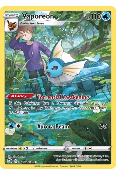 Vaporeon TG02 Holo Rare Brilliant Stars Trainer Gallery