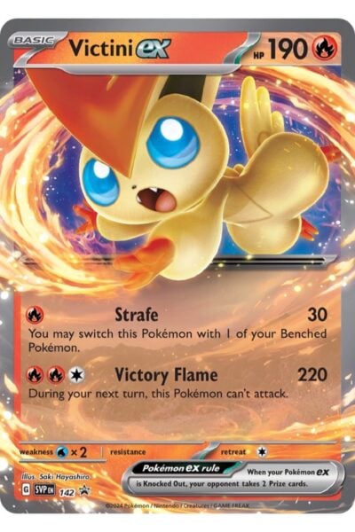 Victini ex nummer 142 fra Scarlet & Violet Black Star Promos