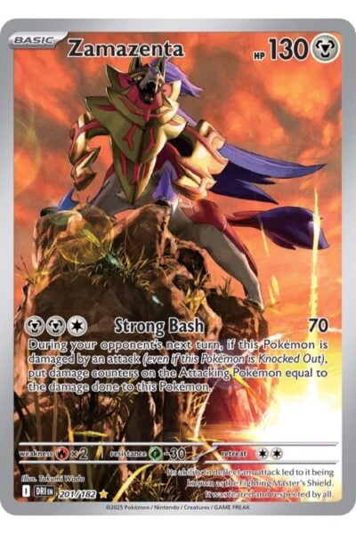 Zamazenta 201/182 Illustration Rare fra Destined Rivals, illustreret af Takumi Wada