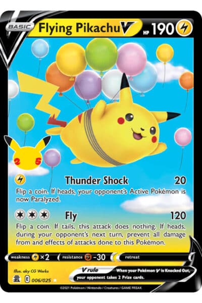 Flying Pikachu V 006/025 fra Celebrations – engelsk Pokémon-kort