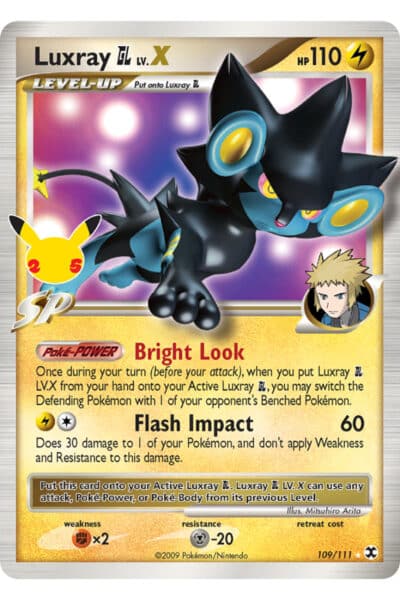 Luxray GL LV.X 109/111 med 25-årslogo fra Celebrations Classic Collection