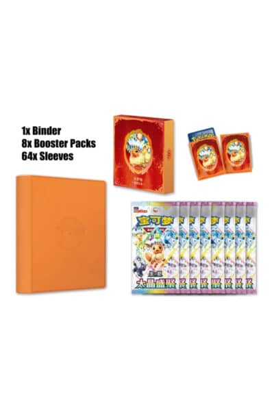 Terastal Gathering Flareon Binder Collection – Kinesisk – emballage og produktindhold