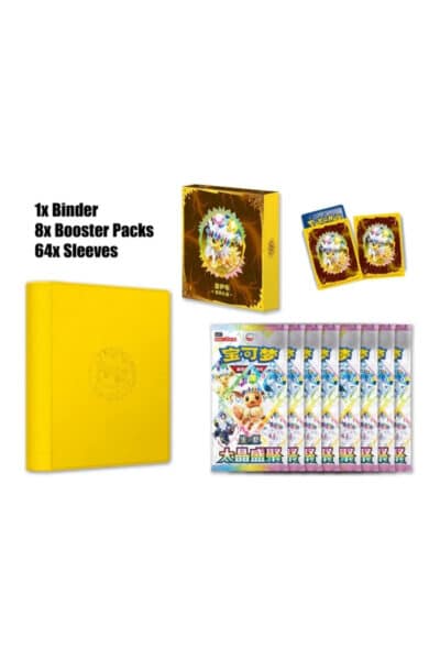Terastal Gathering Jolteon Binder Collection – Kinesisk – emballage og produktindhold