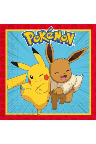 Pikachu og Eevee på Servietter med Pikachu & Eevee
